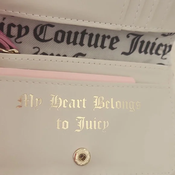 Juicy Couture Pink Heart Charm Wallet Small Cards And Money Organazer Logo Case - Picture 9 of 13